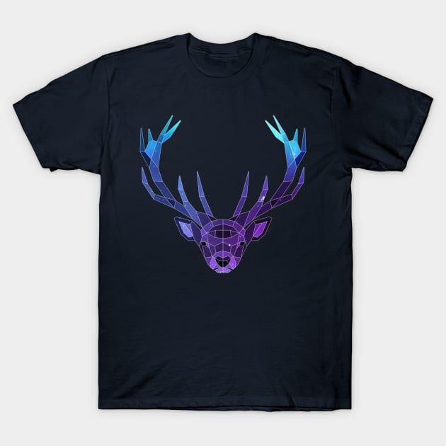 Galaxy Deer Geometric Animal T-Shirt by Jay Diloy